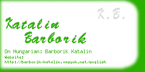 katalin barborik business card